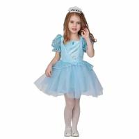 Карнавальный костюм "Принцесса-малышка" голубая, платье, диадема, р.104-52