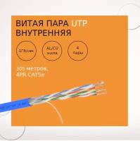 Кабель омедненный NetLink NL-CCA UTP 4PR 24 AWG CAT5е 305м внутренний синий