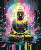 Картина по номерам на холсте Буддизм Будда в цветах 40х50