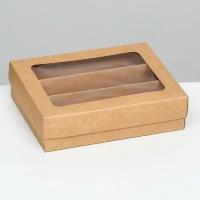 Коробка для макарун, с ложементом, крафт 21 х 16,5 х 5,5 см (5шт.)