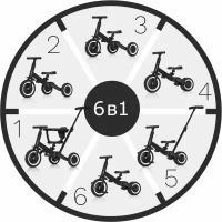 Детский беговел-велосипед 6-в-1 с родительской ручкой, черный