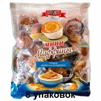 Русский бисквит Мини-маффины с начинкой Вареная сгущенка, 465 г, 8 уп