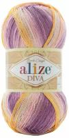 Пряжа Alize Diva Batik белый-жёлтый-розовый-сиреневый (6958), 100%микрофибра, 350м, 100г, 1шт