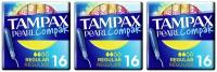 Tampax Compak Тампоны женские гигиенические с аппликатором Regular Duo 16шт 3 уп