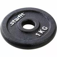 Диск чугунный Starfit BB-204 1 кг, d=26 мм, черный