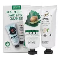 Jigott Подарочный набор косметики для рук и ног с муцином улитки / Moisture Hand & Real Moisture Foot Cream