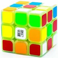 Кубик Рубика YJ 3x3x3 SuLong светящийся в темноте / Зеленый пластик