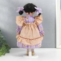 Кукла коллекционная керамика "Зося в сиреневом платье с ромашками" 30 см