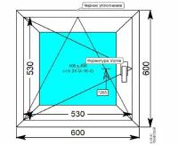 Окно КВЕ Гутверк 58мм/ш.60*в.60/поворотно-откидное/ однокамерный стеклопакет/левое