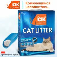 Наполнитель для кошачьих туалетов AK Cat Ultra Strong Clumping бентонит без запаха 5,5 кг 6 л