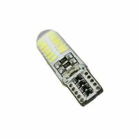 Лампа светодиодная T10(W5W) 12V 24 SMD диодов 1-конт без цоколя Белая SKYWAY Габариты