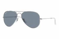 Мужские, женские солнцезащитные очки Ray-Ban RB 3025 003/02, цвет: серебряный, цвет линзы: голубой, авиаторы, металл