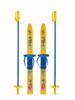 Лыжи беговые для детей 66 см с палками и креплениями / Лыжный комплект детский 66 см NovaSport Funny с палками 75 см в сетке