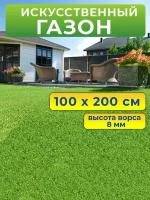 Искусственный газон 100 на 200 см (высота ворса 8 мм) искусственная трава в рулоне