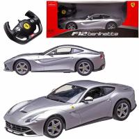 Машина р/у 1:14 Ferrari F12, со световыми эффектами, 2,4G, цвет серябристый, 32.4*16.5*9 - Rastar [49100S]