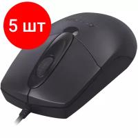 Комплект 5 штук, Мышь компьютерная A4Tech (OP-720 PS2 (BLACK)) оптическая (1000dpi/3but)