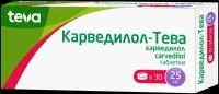 Карведилол-Тева таблетки 25мг 30шт