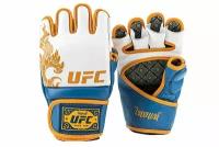 Перчатки MMA для грепплинга UFC Premium True Thai синие/белые (размер S)