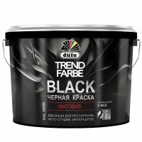 Краска для стен и потолков водно-дисперсионная Dufa Trend Farbe Black матовая черная RAL 9005 10 л