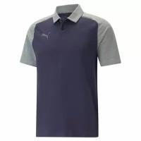 Поло Puma teamCUP Casuals Polo, цвет темно-синий/серый, размер XS