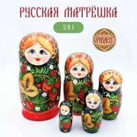 Матрешка деревянная, 5 мест 18 см