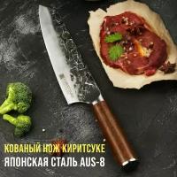 Kimatsugi / Японский поварской кухонный нож Киритсуке. Серия Totori. Нержавеющая сталь AUS-8. Длина лезвия 206 мм. В подарочной коробке