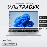 15.6" Ноутбук для работы и учебы, Notebook, RAM 16 ГБ, SSD 256ГБ, IPS Full HD 1920x1080, Intel N95, Windows 11 pro, цвет Mid Gray, русская раскладка