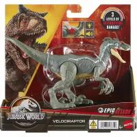 Фигурка динозавра Mattel Jurassic World Sensory Damage Velociraptor Следы Велоцираптора