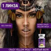 Контактные линзы цветные ADRIA, Adria Crazy, Квартальные, YELLOW WOLF, -0,00 / 14 / 8,6 / 1 шт