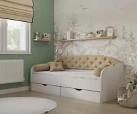 Matrix кровать с мягкой спинкой Sofa 9, 160x80 см, цвет бежевый
