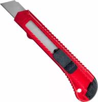 Нож канцелярский 18 мм Attache с фиксатором, полибег, цв.красный