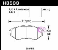 Колодки тормозные HB533N.668 HAWK HP Plus