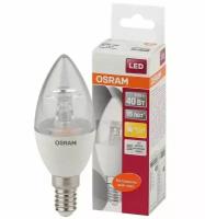 Лампочка светодиодная OSRAM Свеча B E14 5Вт 220В 470Лм 2700К Теплый белый, упаковка 1шт