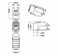 Hyperline KJ9-8P8C-C6A-90-SH-F Вставка Keystone Jack RJ-45(8P8C), категория 6a (10G), экранированная