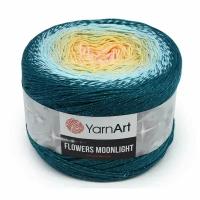 Пряжа для вязания YarnArt 'Flowers Moonlight' 260гр 1000м (53% хлопок, 43% полиакрил, 4% металлик) (3270 секционный), 2 мотка