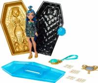 Игровой набор Монстр Хай Клео Золотой Саркофаг (набор с кулоном, татушками, зеркалом) - Monster High Doll Cleo De Nile Golden Glam Case. HNF72