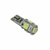 Светодиод 12V T10 BM 5SMD (size 5050)W5W(W2,1x9,5d) белый1.4 W 22lm (с резистором) TM NORD YADA (1шт)