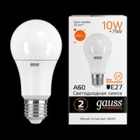 Лампа Gauss Elementary A60 10W 880lm 3000K Е27 LED 220V