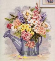 Watering Can Bouquet #06-29 Janlynn Набор для вышивания 27.9 x 35.6 см Счетный крест