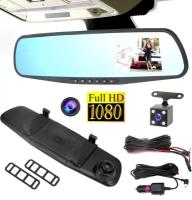 Зеркало-видеорегистратор с передней и задней камерой / Vehicle Blackbox DVR FULL HD 1080P