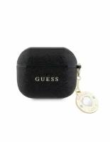 Guess для Airpods 3 чехол Fixed Glitters with Heart Diamond charm Black