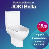 Унитаз Joki Bella JK8032008 напольный, безободковый, с сиденьем микролифт, цвет белый