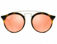 Солнцезащитные очки унисекс, круглые RAY-BAN с чехлом, линзы коричневые, RB4256-6267/b9/49-20