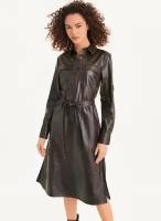 Женское платье DKNY Faux Leather Long Brown