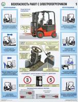 Информационный стенд Плакат информационный Безопасность работ с электропогрузчиками, ком. из 2-х листов