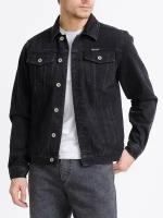Куртка джинсовая на пуговицах с накладными карманами, 52 RU