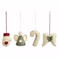 Елочные игрушки из фетра Felts mood набор украшений на елку из коллекции New Year Essential Tkano TK23-NY_SET0013