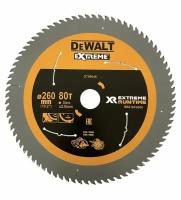 Диск пильный подереву DEWALT 260x30x80 зубов extreme runtime