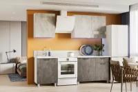 Кухонный гарнитур Просто хорошая мебель Адель 1.7 м с помодульной столешницей 26 мм цемент светлый / цемент темный