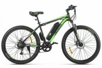 Велогибрид ELTRECO XT600d 2383, чёрно-зелёный, 350 Вт, 35 км/ч, 40км, АКБ 36V/7.8Ah, макс. 110кг, вес 21 кг. EL-XT600D-BKGN